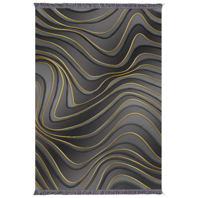 LIVING ROOM CARPET WITH FRINGES JOSIANE FB97675.42 GREY-GOLD 160X230