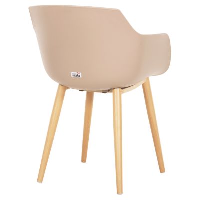 DINING CHAIR LUCIE HM8242.11 CAPPUCCINO PP-METAL LEGS IN WOOD COLOR 56x55.5x80Hcm.