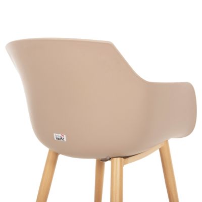 DINING CHAIR LUCIE HM8242.11 CAPPUCCINO PP-METAL LEGS IN WOOD COLOR 56x55.5x80Hcm.