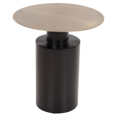 SIDE TABLE ROUND CUTTY HM9723 METAL IN BLACK & ANTIQUE BRASS Φ51Χ55,5Hcm.