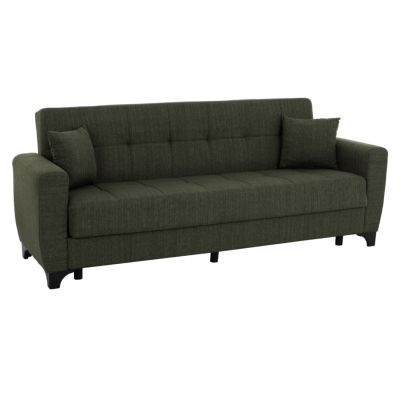 HM3242.05, 3-SEATER SOFA-BED, TALL BACK, DARK OLIVE, 215x84x88cm