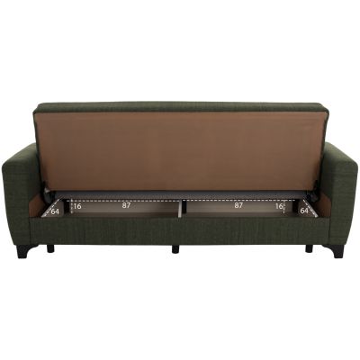 HM3242.05, 3-SEATER SOFA-BED, TALL BACK, DARK OLIVE, 215x84x88cm