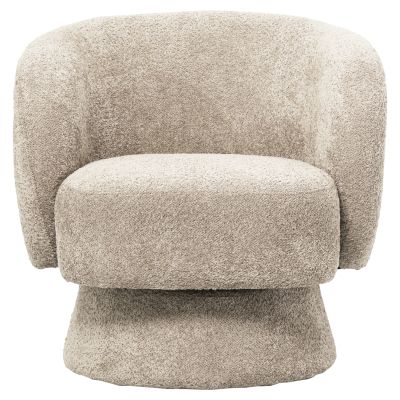 ARMCHAIR SWIVEL KARLEN HM9592.03 BEIGE BOUCLE FABRIC 78x81x77Hcm.