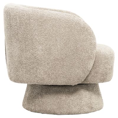 ARMCHAIR SWIVEL KARLEN HM9592.03 BEIGE BOUCLE FABRIC 78x81x77Hcm.