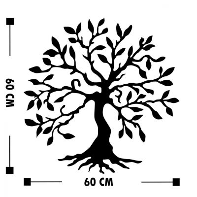 100% МЕТАЛНА ДЕКОРАЦИЯ ЗА СТЕНА С ЧЕРНО ДЪРВО HM7208 60x60 см.