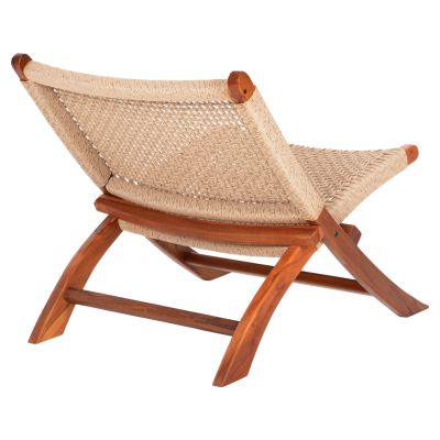 FOLDING SHORT CHAIR FERM HM9477.01 SOLID TEAK WOOD IN NATURAL-VIRO ROPE 65,5x80x67Hcm.