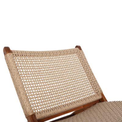 FOLDING SHORT CHAIR FERM HM9477.01 SOLID TEAK WOOD IN NATURAL-VIRO ROPE 65,5x80x67Hcm.