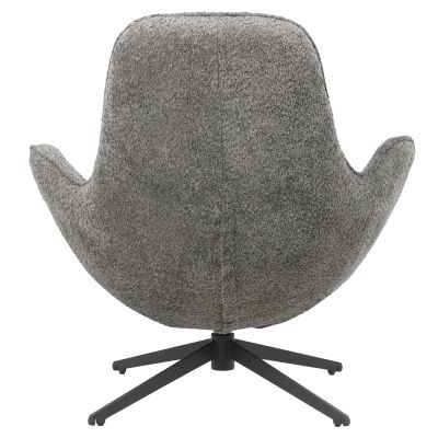 ARMCHAIR SWIVEL BRYNN HM9594.01 GREY BOUCLE FABRIC-BLACK METAL BASE 86x76x87Hcm.