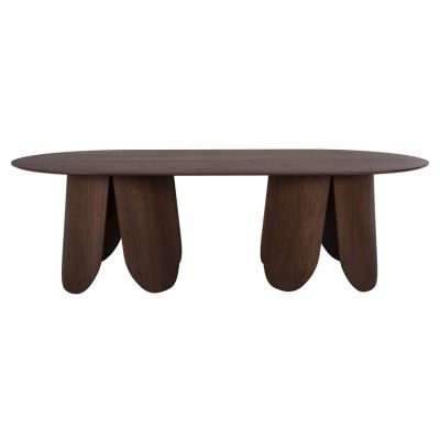 DINING TABLE OVAL DENTY HM9611.02 MDF WITH OAK VENEER-WALNUT COLOR 240x120x75Hcm.