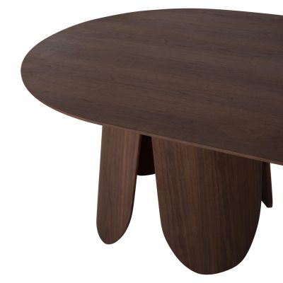 DINING TABLE OVAL DENTY HM9611.02 MDF WITH OAK VENEER-WALNUT COLOR 240x120x75Hcm.