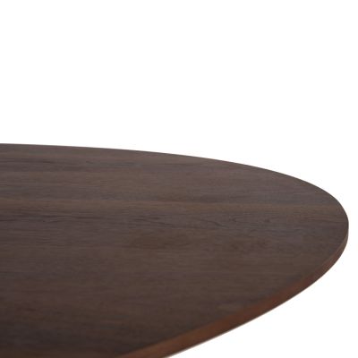 DINING TABLE OVAL DENTY HM9611.02 MDF WITH OAK VENEER-WALNUT COLOR 240x120x75Hcm.