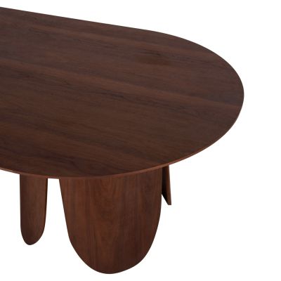 DINING TABLE OVAL DENTY HM9611.02 MDF WITH OAK VENEER-WALNUT COLOR 240x120x75Hcm.