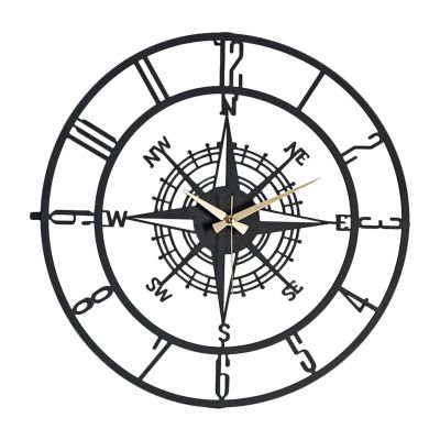 BLACK METAL WALL CLOCK HM7637.01 D41 cm.