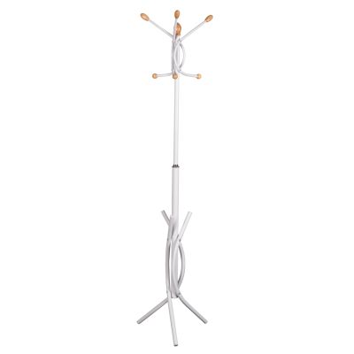 FLOOR STANDING HANGER HM9575.02 METALLIC IN WHITE COLOR-7 HANGING POSITIONS 41x41x176Hcm.