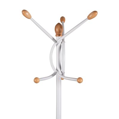 FLOOR STANDING HANGER HM9575.02 METALLIC IN WHITE COLOR-7 HANGING POSITIONS 41x41x176Hcm.