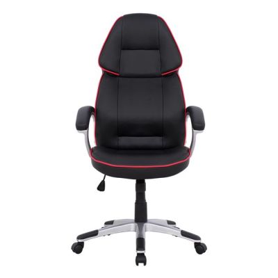 Office chair gaming bucket HM1007.01 black PU and red stripe 69x68x(119-127)cm