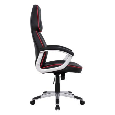 Office chair gaming bucket HM1007.01 black PU and red stripe 69x68x(119-127)cm