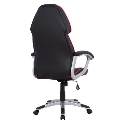 Office chair gaming bucket HM1007.01 black PU and red stripe 69x68x(119-127)cm