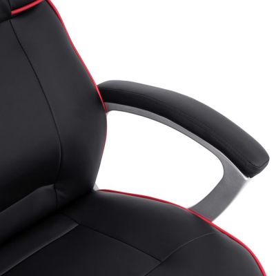 Office chair gaming bucket HM1007.01 black PU and red stripe 69x68x(119-127)cm