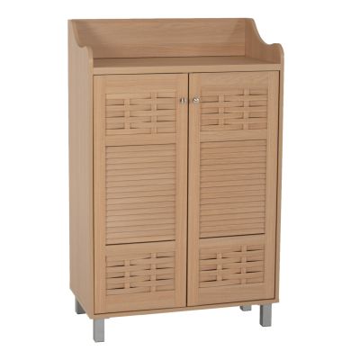 SHOE RACK-CABINET CAILENA HM2230.09 MELAMINE IN NATURAL COLOR 77X40,5X122Hcm.