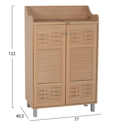 SHOE RACK-CABINET CAILENA HM2230.09 MELAMINE IN NATURAL COLOR 77X40,5X122Hcm.