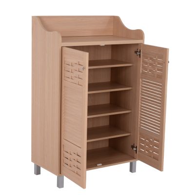 SHOE RACK-CABINET CAILENA HM2230.09 MELAMINE IN NATURAL COLOR 77X40,5X122Hcm.