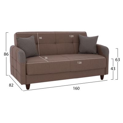 HM11749.01 sofa-bed set of 3-seater and 2-seater, beige