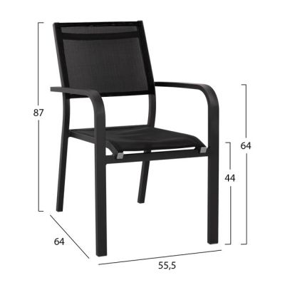 Комплект 5 части Алуминий с Маса 120x80x75.5 Сив HM10515