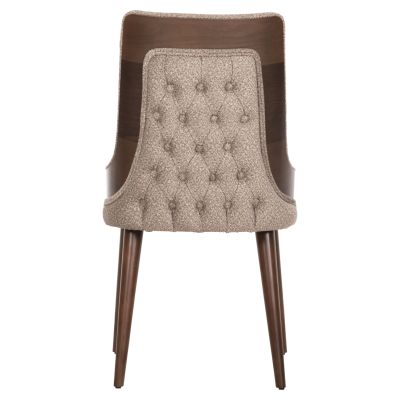 DINING CHAIR ULUTAS HM18017.03 BEECH WOOD & FABRIC IN BROWN-BEIGE 48x60x91Hcm.