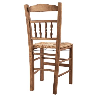 Traditional chair with straw Walnut HM10258.01