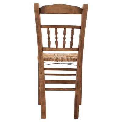 Traditional chair with straw Walnut HM10258.01