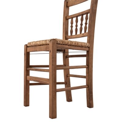 Traditional chair with straw Walnut HM10258.01