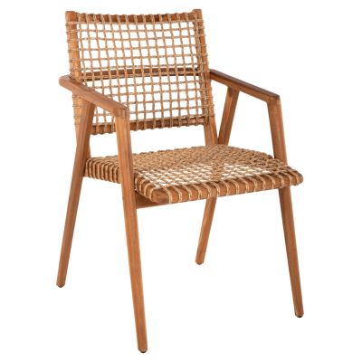 ARMCHAIR VAYA HM9823 TEAK WOOD-SYNTHETIC ROPE IN NATURAL COLOR 53.5x60.5x85Hcm.