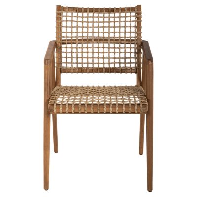 ARMCHAIR VAYA HM9823 TEAK WOOD-SYNTHETIC ROPE IN NATURAL COLOR 53.5x60.5x85Hcm.