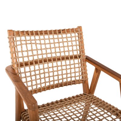 ARMCHAIR VAYA HM9823 TEAK WOOD-SYNTHETIC ROPE IN NATURAL COLOR 53.5x60.5x85Hcm.