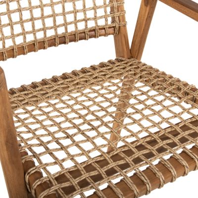 ARMCHAIR VAYA HM9823 TEAK WOOD-SYNTHETIC ROPE IN NATURAL COLOR 53.5x60.5x85Hcm.