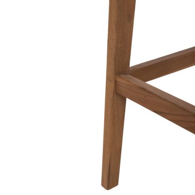 BAR STOOL WALTER HM9841 TEAK WOOD IN NATURAL-RUSH MATT 46x55x105Hcm.