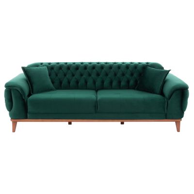 HM3249.13 BENNINGTON 3-seater sofa-bed, cypress green velvet, 240x95x80