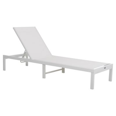 ALUMINUM SUNBED THATCHER HM5983.01 WHITE FRAME & TEXTILENE 196,5x64,5x92Hcm.