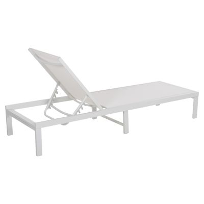 ALUMINUM SUNBED THATCHER HM5983.01 WHITE FRAME & TEXTILENE 196,5x64,5x92Hcm.