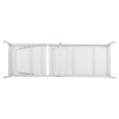 ALUMINUM SUNBED THATCHER HM5983.01 WHITE FRAME & TEXTILENE 196,5x64,5x92Hcm.