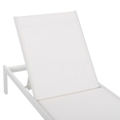 ALUMINUM SUNBED THATCHER HM5983.01 WHITE FRAME & TEXTILENE 196,5x64,5x92Hcm.