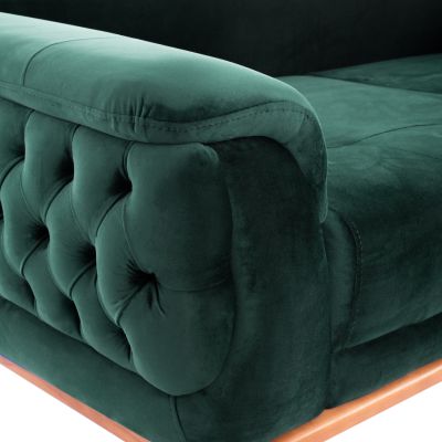 HM3249.13 BENNINGTON 3-seater sofa-bed, cypress green velvet, 240x95x80