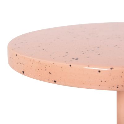 SIDE TABLE BOMBAY HM4251.08 METAL IN SALMON COLOR WITH DOTTED TABLETOP Φ25,5x51Hcm.