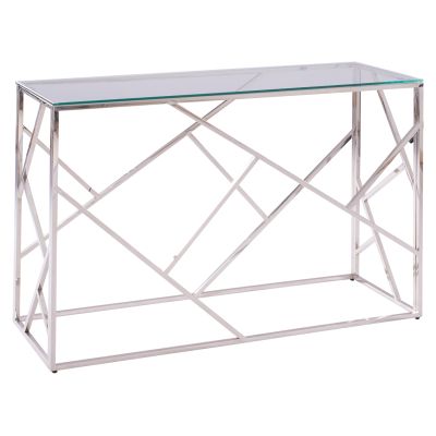 JANA FB98620.01 CONSOLE TABLE WITH GLASS AND CHROME BASE 120X40X78Y EK.