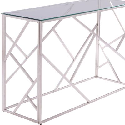 JANA FB98620.01 CONSOLE TABLE WITH GLASS AND CHROME BASE 120X40X78Y EK.