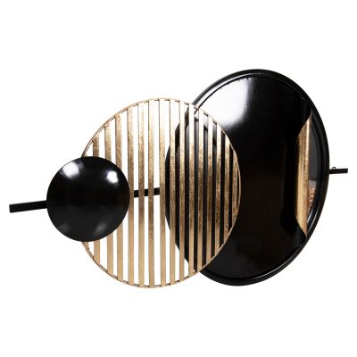 WALL DECOR HM4201 METAL IN BLACK & GOLD 81,5x46,5Hcm.