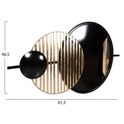 WALL DECOR HM4201 METAL IN BLACK & GOLD 81,5x46,5Hcm.