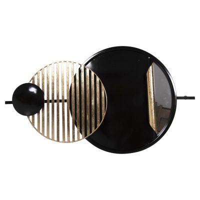 WALL DECOR HM4201 METAL IN BLACK & GOLD 81,5x46,5Hcm.