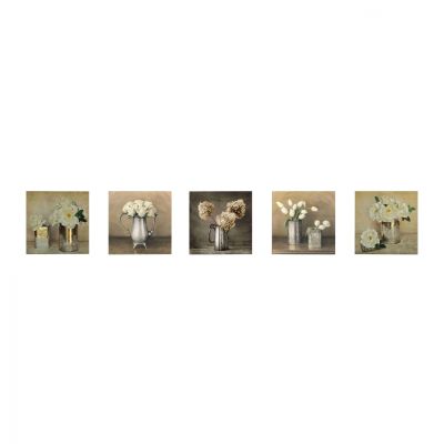 CANVAS FIVE PIECES MDF ROMANTIC FLOWERS HM7205.02 75X0,3X15 cm